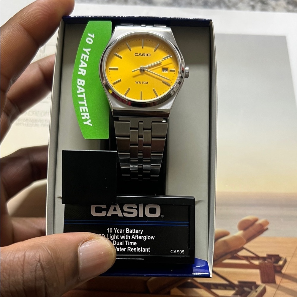Casio MTP B145 Watch with Yellow Dial - Picture 8 of 15